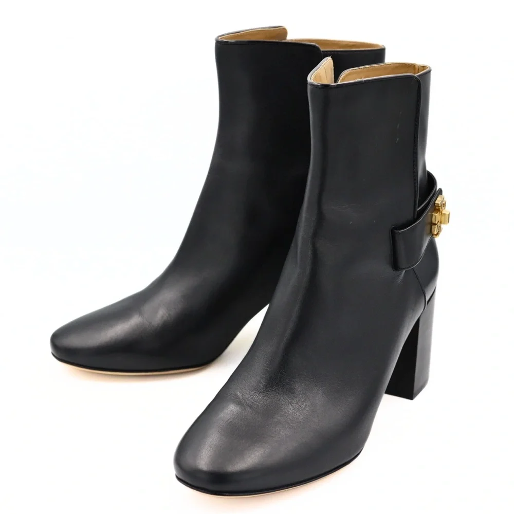 Tory Burch Kira 70MM Bootie Black Leather Ankle Boots US 9.5 M - Picture 6 of 14